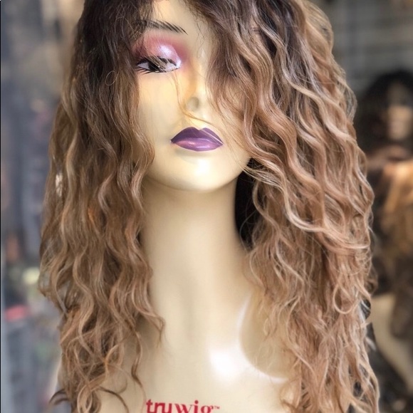 Wig ombré Long curly blonde Lacefront wig …
